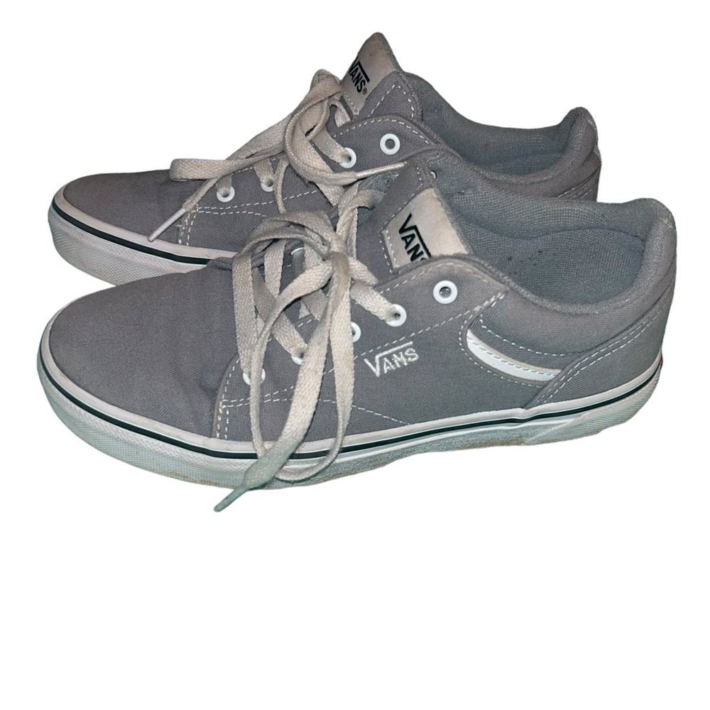 VANS Off the Walls Skater Shoes Boys Sz 4Y Gray White Canvas